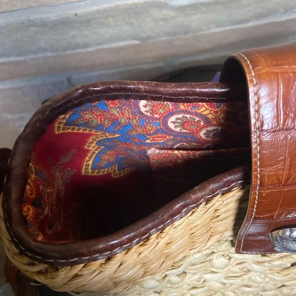 Brighton Straw shoulder purse, Brown and Tan Woven Women's Bag pre owned. - Picture 13 of 15